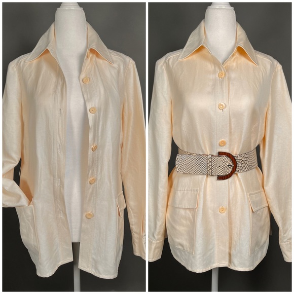 Loro Piana Tops - LORO PIANA  linen wool silk shirt jacket 38